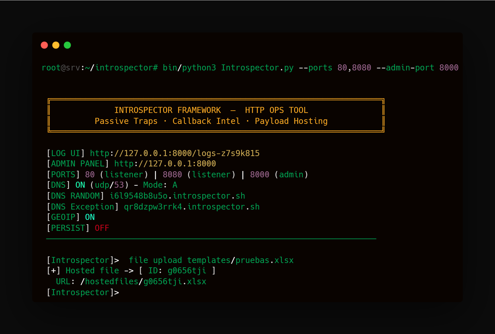 Introspector Hosted files